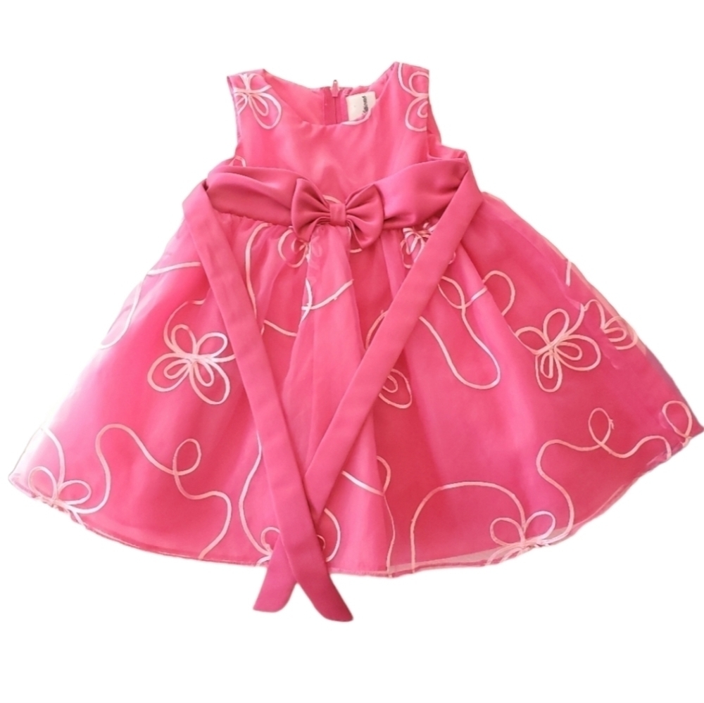 Rare Editions Occasion Dress Sleeveless Fuchsia Pink Baby Girls 18 Months